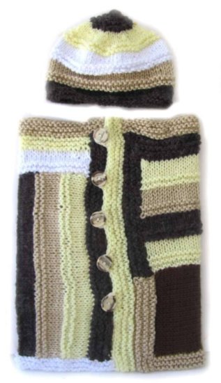 KSS Brown & Yellow Baby Cocoon with a Hat 0 - 3 Months - Click Image to Close