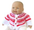 KSS Red/White Stripe Sweater/Cardigan (6 - 9 Months)