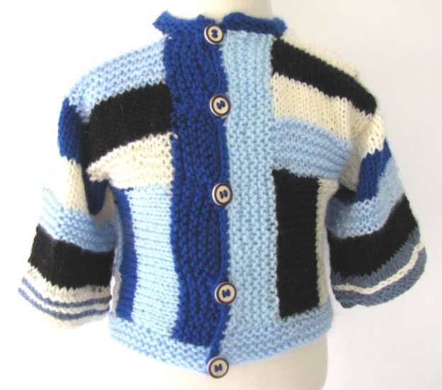 KSS Abstract Blue Knitted Sweater/Jacket 2 Years - Click Image to Close