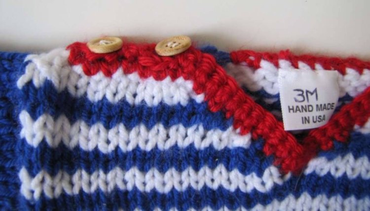 KSS White, Blue and Red Sweater (3 - 6 Months) - Click Image to Close