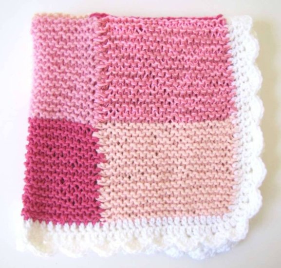 KSS Pink Squares Baby Blanket Newborn and up - Click Image to Close
