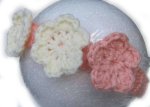 KSS Pink Knitted Headband with Flowers15-17" (1-2 Years)