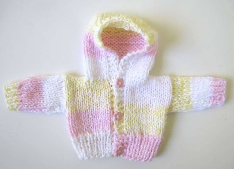 KSS Pastel Hooded Sweater/Cardigan (Newborn) SW-483 - Click Image to Close