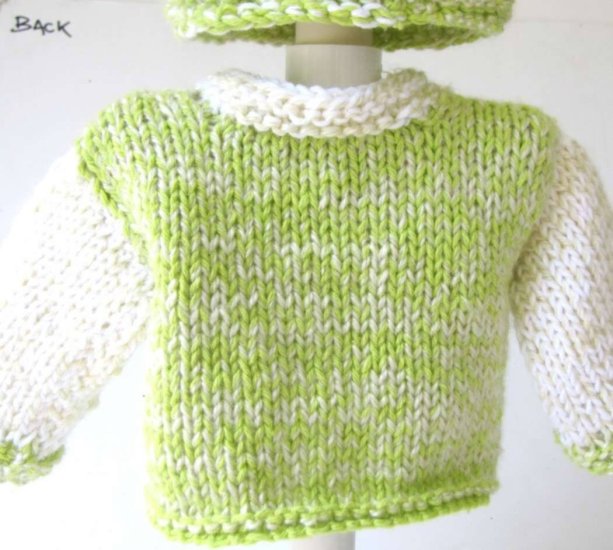 KSS Greenish Cotton Sweater/Jacket Set (6 - 9 Months) - Click Image to Close