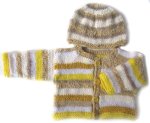 KSS Striped Sweater/Cardigan with a Hat (3 - 6 Months)