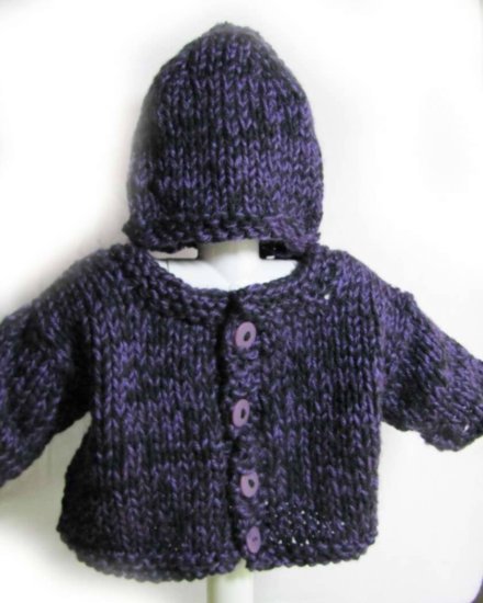 KSS Purple Rain Sweater/Jacket and Hat set  24 Months
