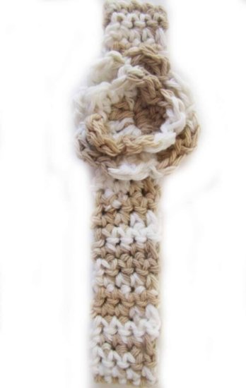 KSS Brown/Beige Crocheted Cotton Headband 16-18"