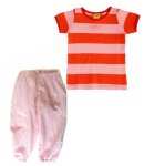 KSS Pink/White Striped Cotton Pants and T-shirt (3 Years) PA-013