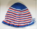 KSS Blue/White/Red Crocheted Cotton Sunhat 15-17" (12-24 Months) HA-751