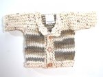 KSS Natural/Greens Baby Sweater/Cardigan (Newborn) SW-738