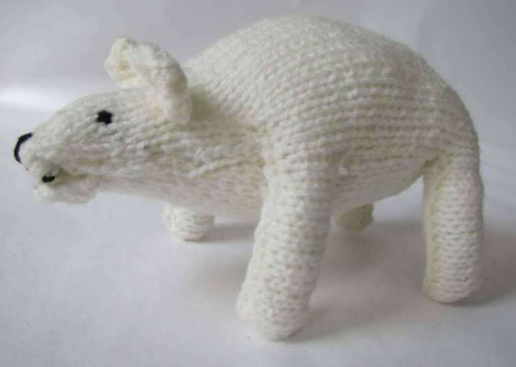 KSS Knitted Polar Bear 8" long - Click Image to Close