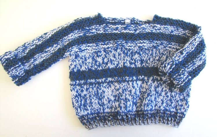 KSS Dark and Light Blue Baby Pullover and Hat Size 12 Months SW-819-AZH - Click Image to Close