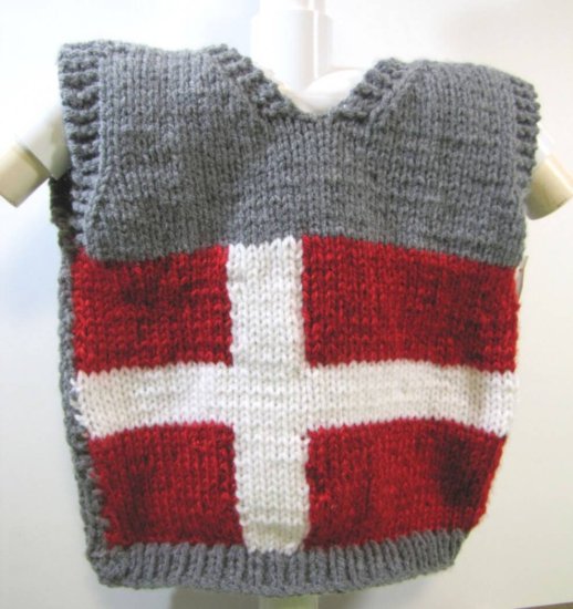 KSS Grey Danish Flag Toddler Sweater Vest (2 Years) SW-749