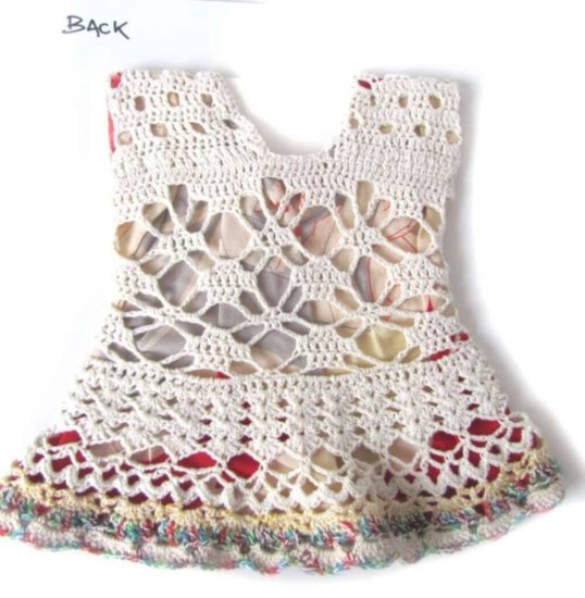 KSS Natural Lined Crocheted Dress (6-9 Months) DR-107 - Click Image to Close