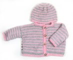 KSS Pink/Grey Knitted Sweater/Jacket & Hat (1 Years)