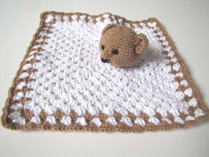 KSS Brown Bear Cotton Blanky 10x10 Inches - Click Image to Close