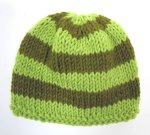 KSS Green/Taupe Striped Beanie 14" (0-3 Months)
