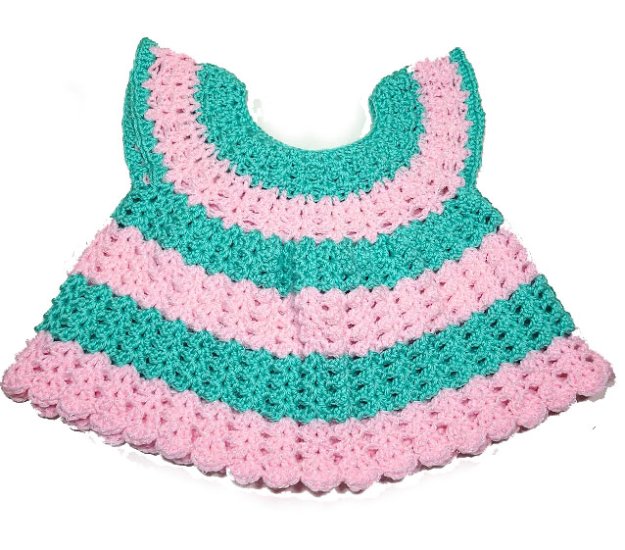 KSS Handmade Colorful Pink/Green Toddler Dress (2 years) DR-196