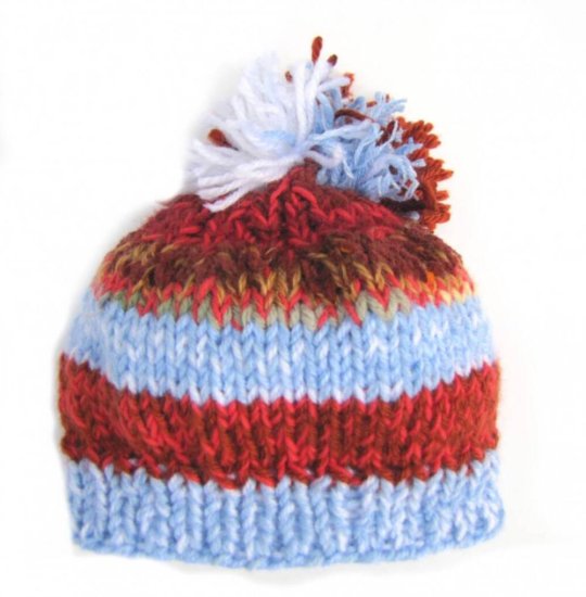 KSS Heavy Blue Hat with Pom Pom 15-17" (6 -24 Months) - Click Image to Close
