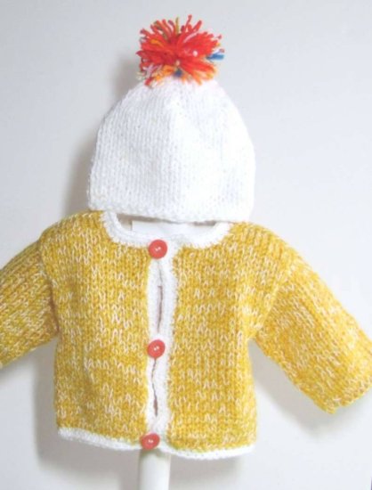 KSS Yellow/White Sweater/Jacket (9-12 Months) - Click Image to Close