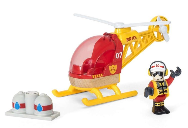 BRIO Wooden Rescue Helicopter 30337 - Click Image to Close