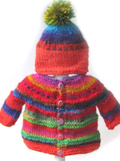 KSS Deep Valley Sweater/Cardigan with a Hat (6 - 9 Months) - Click Image to Close