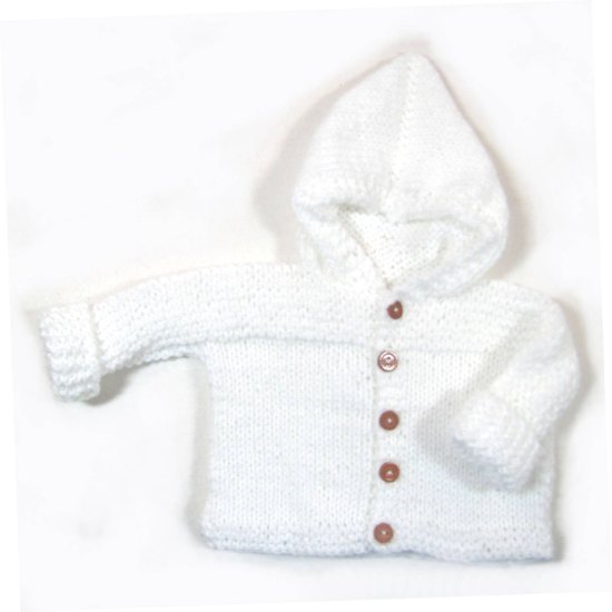KSS Off White Hooded Baby Sweater/Jacket (9 Months) SW-947
