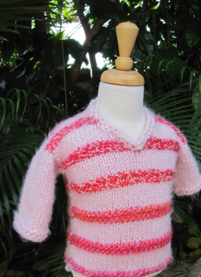 KSS Red/Pink Colored Striped Toddler Pullover Sweater 3T SW-852 - Click Image to Close