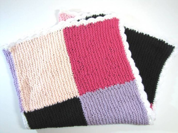 KSS Large Colorful Squares Baby Blanket Newborn and up - Click Image to Close
