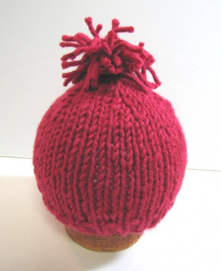 KSS Dark Red Hat with Yarn Pom Pom 12 - 13
