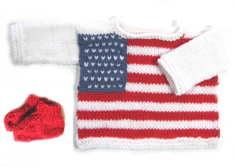 KSS Pullover Baby Sweater with American Flag (12 Months) SW-747
