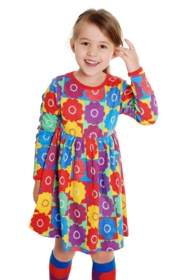 DUNS Organic Cotton Folklore Long Sleeve Dress 6 Months - Click Image to Close