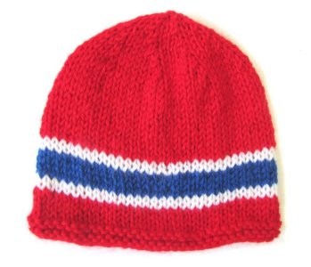 KSS Red Beanie with Norwegian Colors 13-15 inch 3-9 Months) HA-262