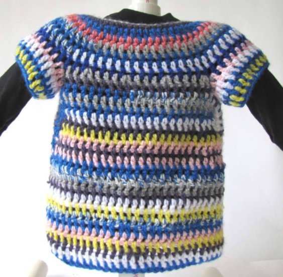KSS Free Form Crocheted Long Sweater Vest with T-shirt 12 Months - Click Image to Close