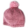 KSS Pink Knitted Hat with Pom Pom 14 - 16" (6 - 24 Months)