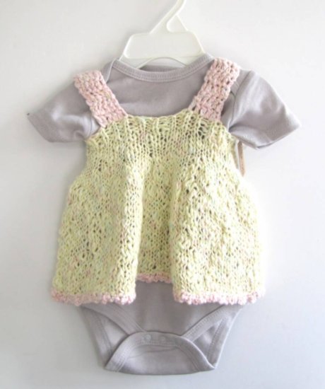 KSS Yellow and Pink Knitted Dress (6-9 Months) DR-052 - Click Image to Close