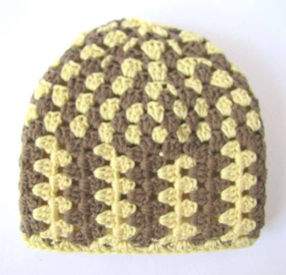 KSS Yellow/Olive Cotton Cap/Beanie 14 - 16" (6 - 18 Months) - Click Image to Close
