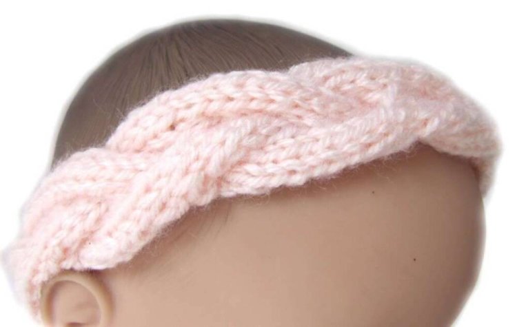 KSS  Pink Knitted Braid Headband  16-18