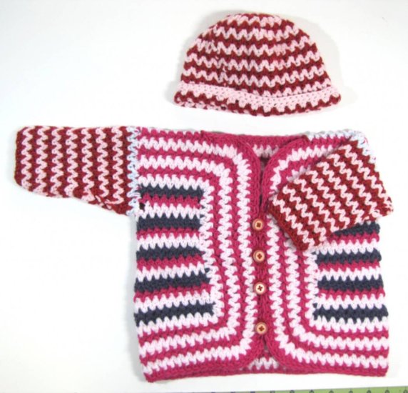 KSS Bright Toddler Sweater/Cardigan & Hat (4-5 Years) SW-793 - Click Image to Close