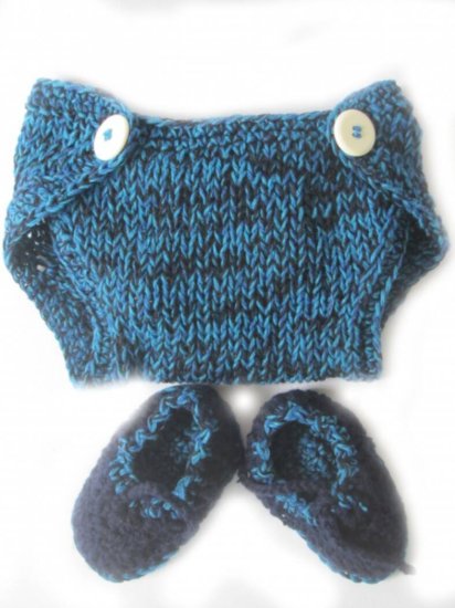 KSS Diaper Cover in Cotton with Booties and a Cap (6-24 Months) - Click Image to Close
