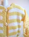 KSS Yellow/White Sweater/Cardigan with Pants (6-9 Months) SW-071