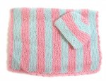 KSS Pastel Baby Blanket and Hat 25"x20" Newborn and up