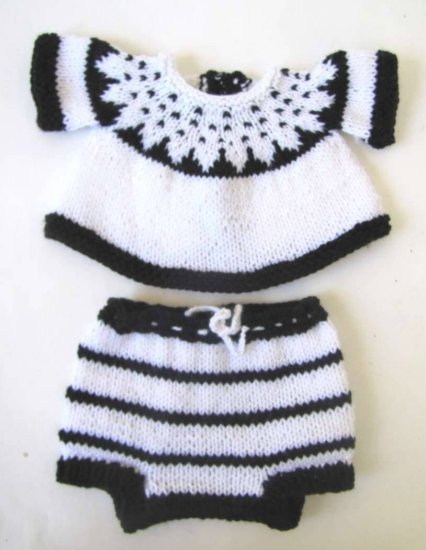 KSS White & Black Sweater Dress with Diaper Cover 3 Months
