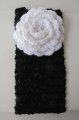 KSS Black Cotton Headband White Flower 12-15" (0-12 Months)