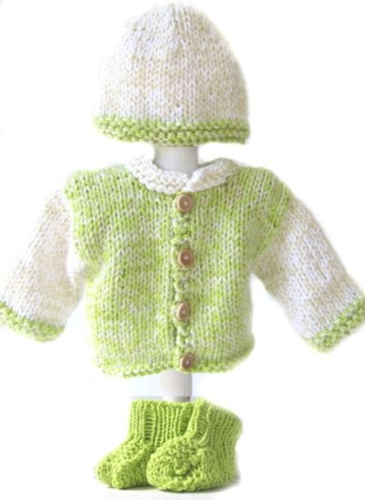 KSS Greenish Cotton Sweater/Jacket Set (6 - 9 Months)