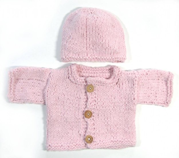 KSS Very Soft Pink Baby Sweater with a Hat (NB-3 Months) SW-787 on SALE