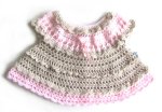 KSS Natural/Pink Crocheted Dress (9 Months)