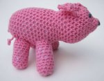 KSS Crocheted Pink Pig 6" x 4"