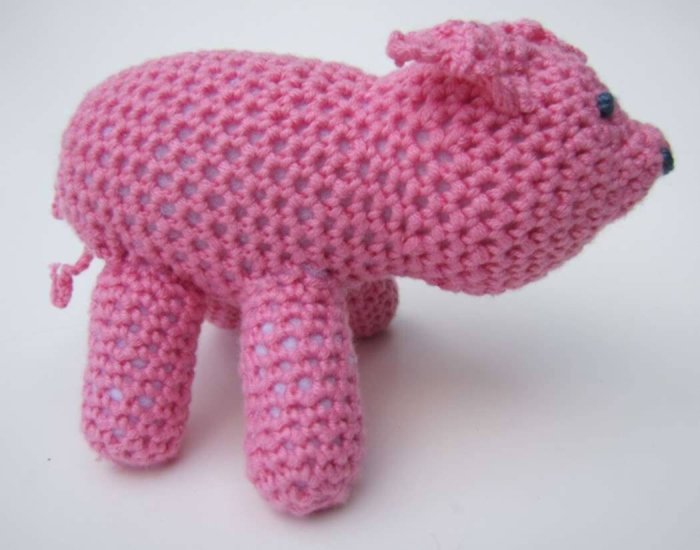 KSS Crocheted Pink Pig 6" x 4" - Click Image to Close