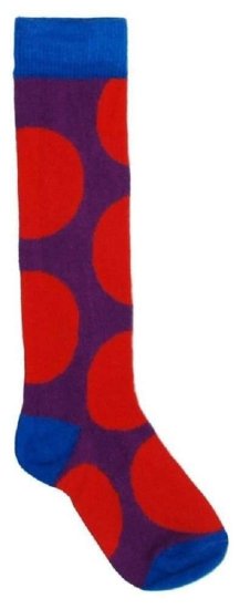 DUNS Organic Cotton Dot Knee Socks Red/Purple 1-4 Years - Click Image to Close